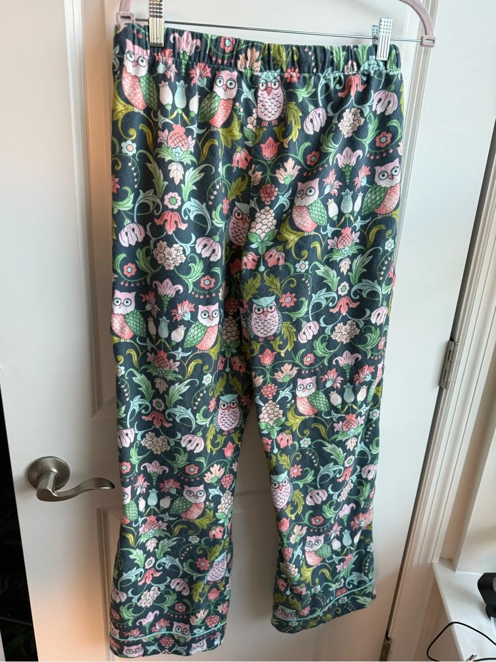 Nick & Nora Flannel Owl Pajama Set Soft Cottagecore Loungewear Nature Medium